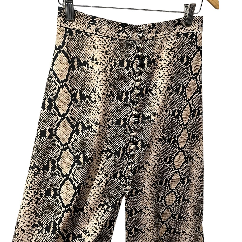 Zara Snake Print Midi Skirt With Buttons And Fron… - image 3